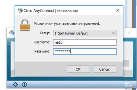 Cisco AnyConnect log in